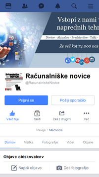 Mobilni Facebook Računalniške novice