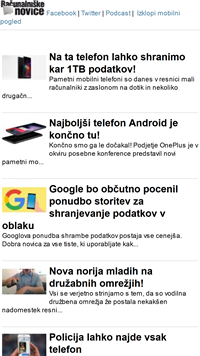Mobilna spletna stran Računalniške novice